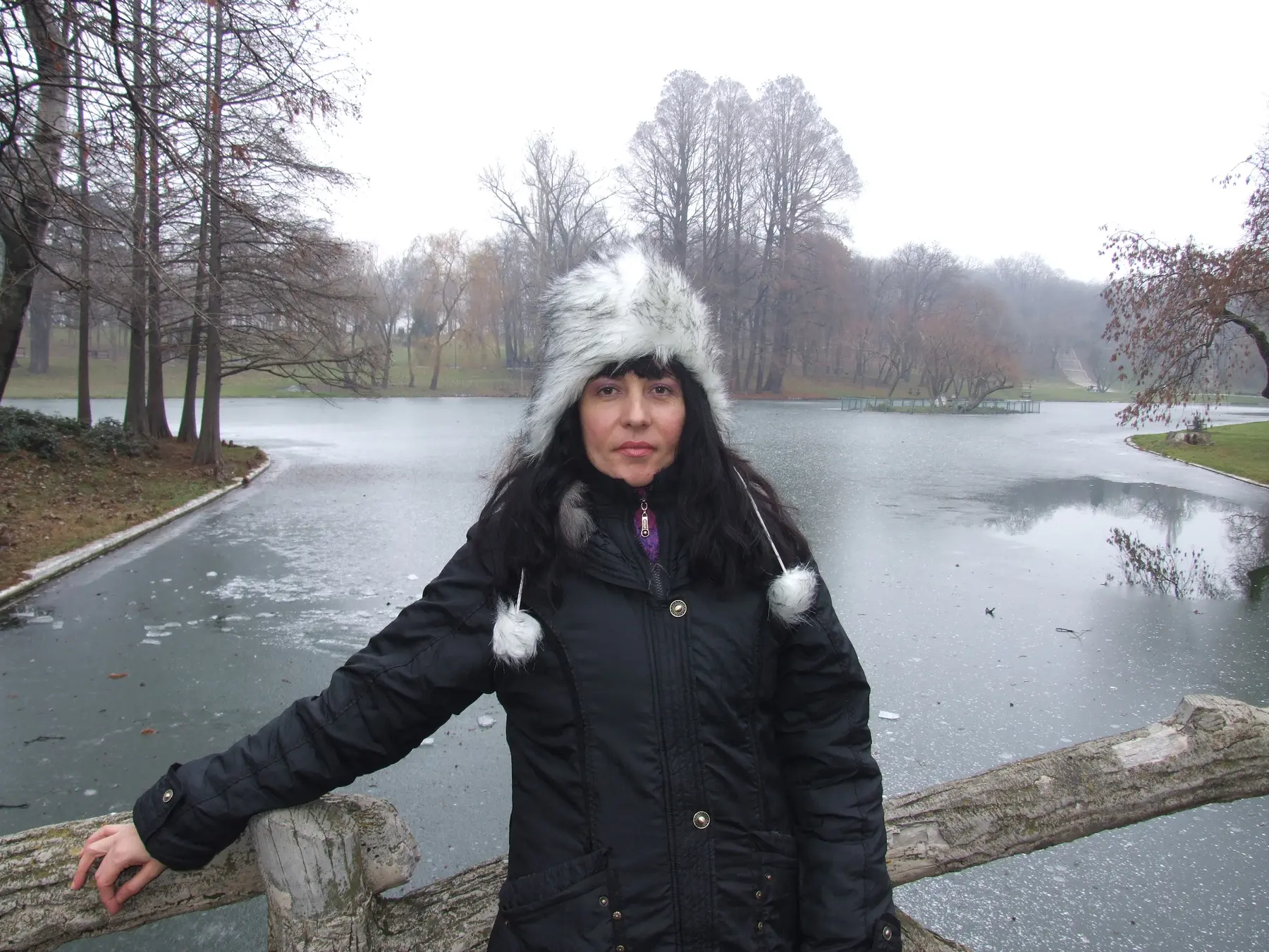 Aura lângă un lac într-o zi de iarnă